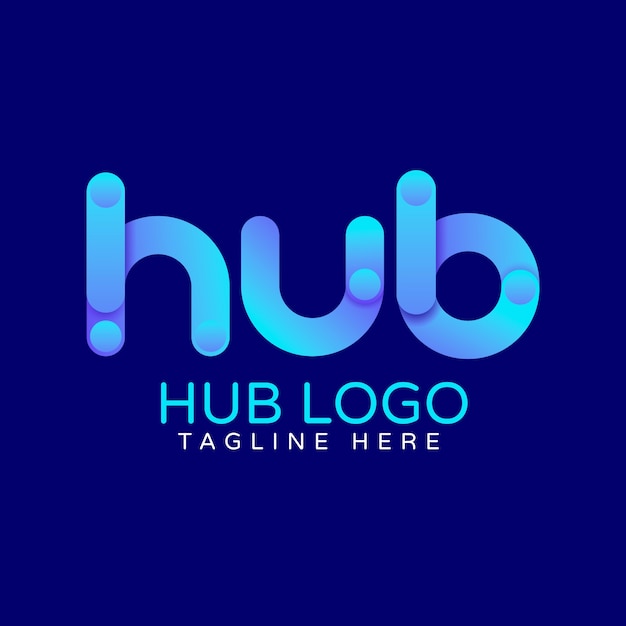 Free vector gradient hub logo design