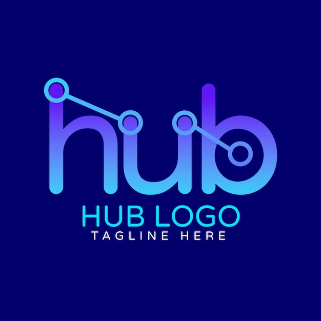 Free vector gradient hub logo design