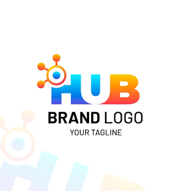 Free vector gradient hub logo template