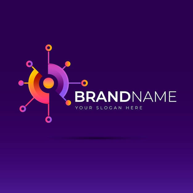 Gradient hub logo template