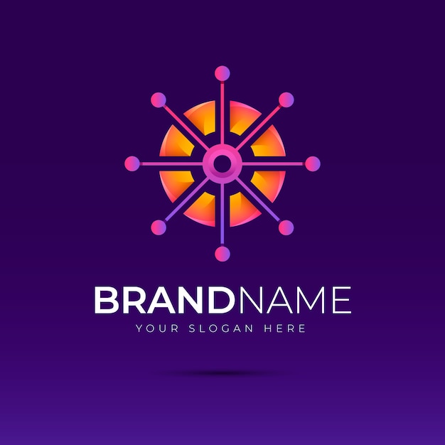 Gradient hub logo template