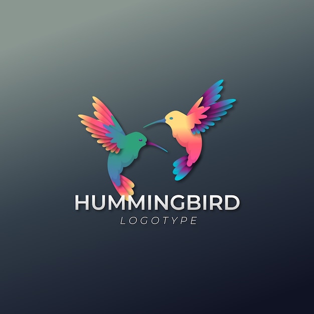 Free vector gradient hummingbird logo design