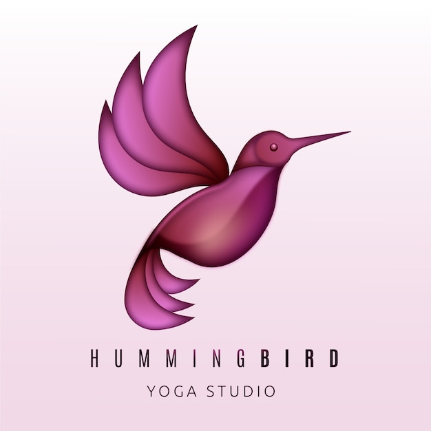 Free Vector gradient hummingbird logo design