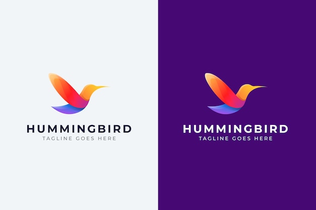 Free Vector gradient hummingbird logo design