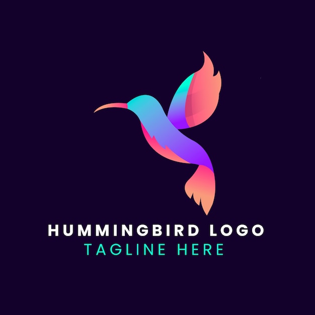 Free Vector gradient hummingbird logo design