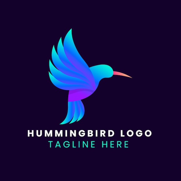 Free vector gradient hummingbird logo design