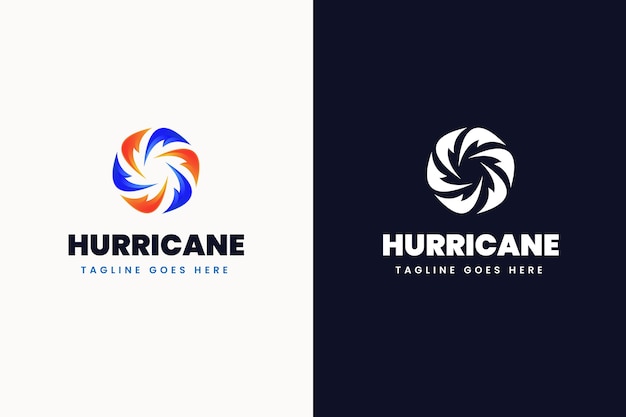 Free vector gradient hurricane logo templates set