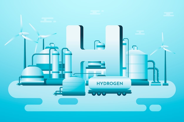 Free Vector gradient hydrogen illustration