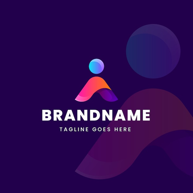 Gradient i letter logo template