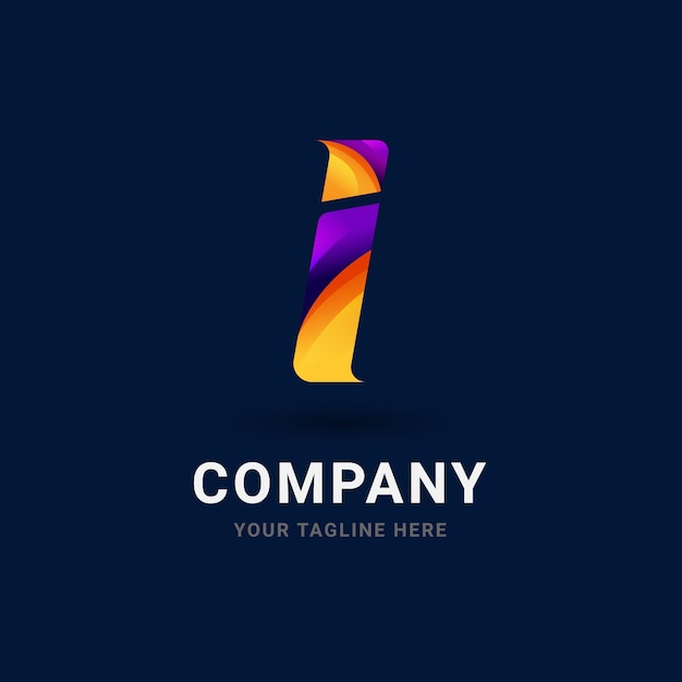 Gradient i logo template design