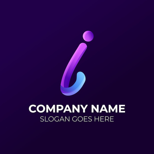 Gradient i logo template design