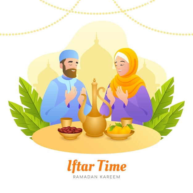 Free Vector gradient iftar illustration