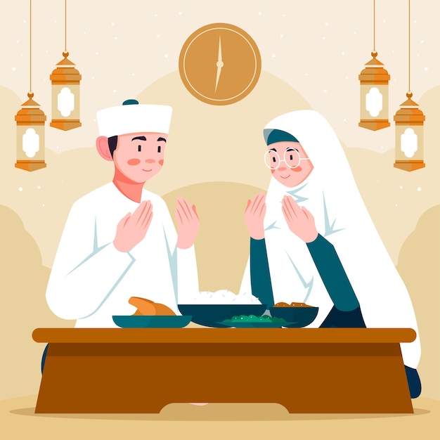 Gradient iftar illustration