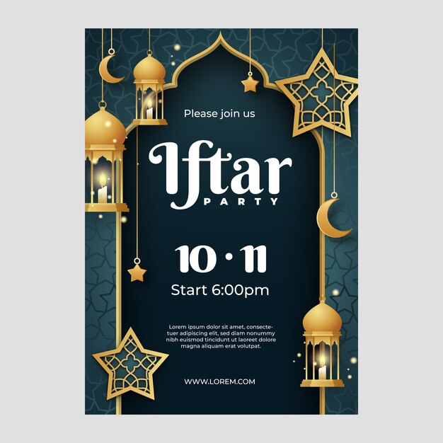 Gradient iftar invitation template