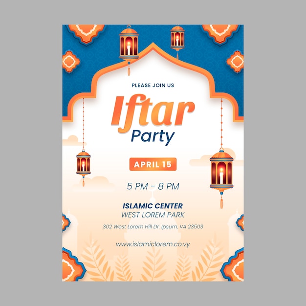 Gradient iftar invitation template