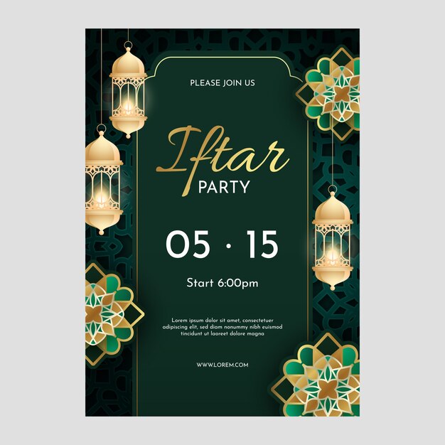 Gradient iftar invitation template