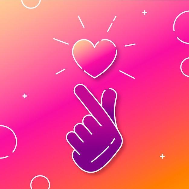 Free Vector gradient illustrated finger heart