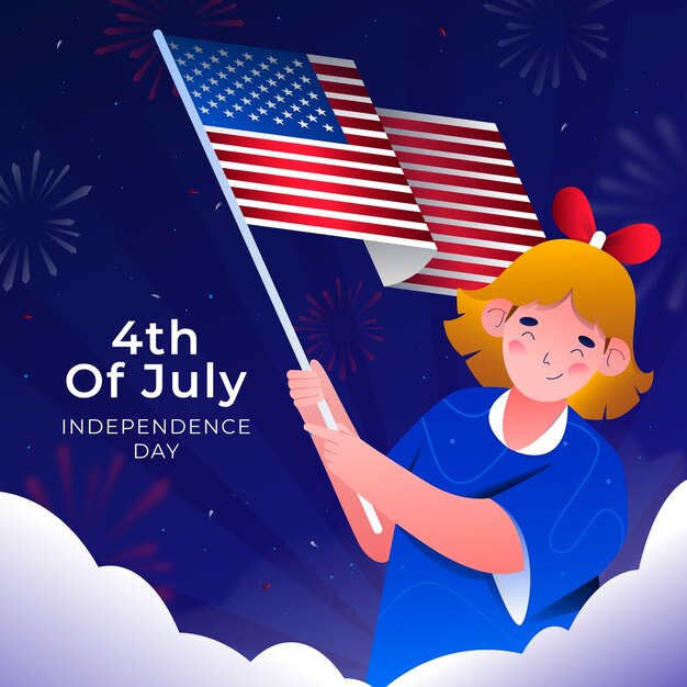 Gradient illustration for american 4th of july celebration