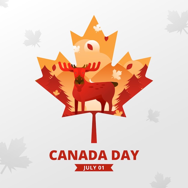 Gradient illustration for canada day celebration