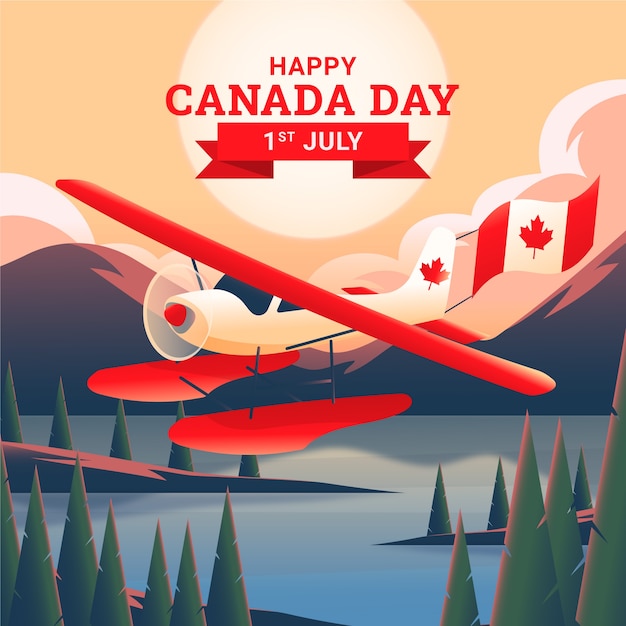 Free Vector gradient illustration for canada day holiday celebration