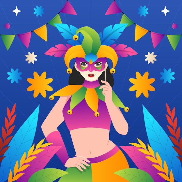 Free Vector gradient illustration for carnival party