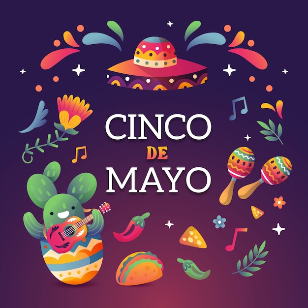 Gradient illustration for cinco de mayo celebration