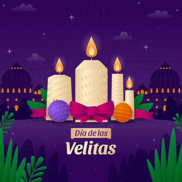 Free Vector gradient illustration for dia de las velitas holiday