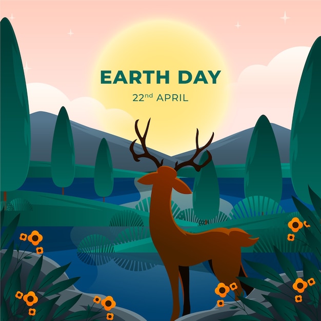 Free Vector gradient illustration for earth day celebration