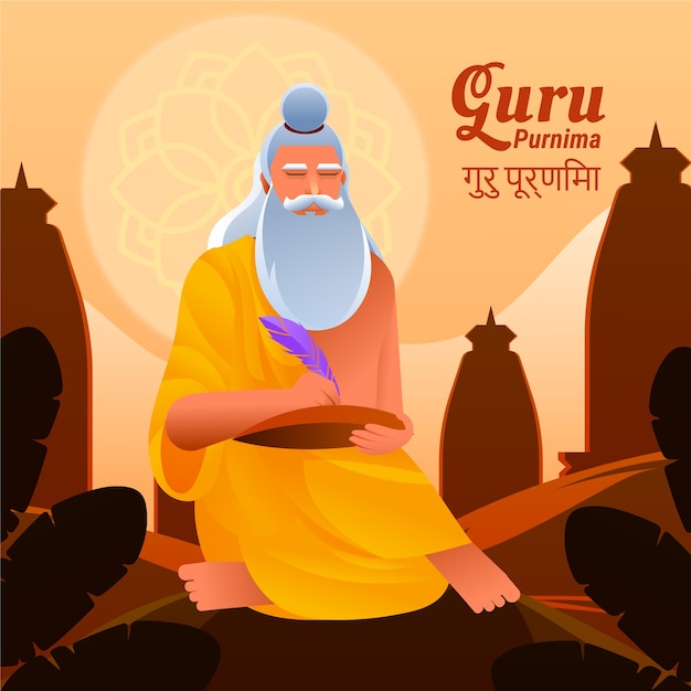 Free vector gradient illustration for guru purnima celebration