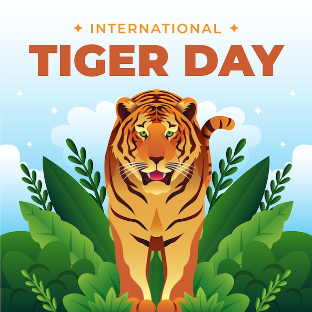 Gradient illustration for international tiger day awareness