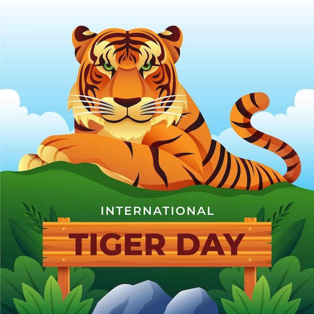 Gradient illustration for international tiger day awareness