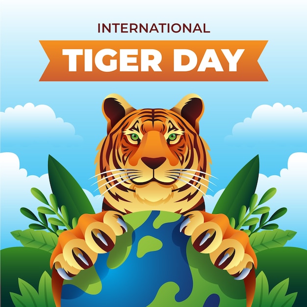 Gradient illustration for international tiger day awareness