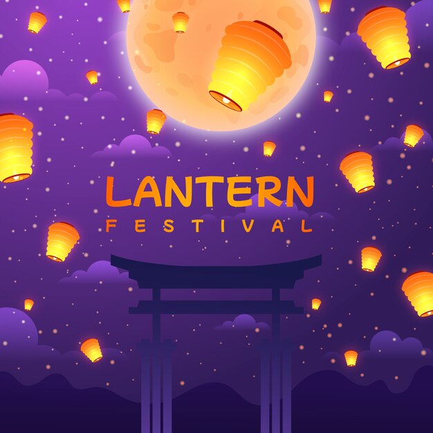 Gradient illustration for lantern festival celebration