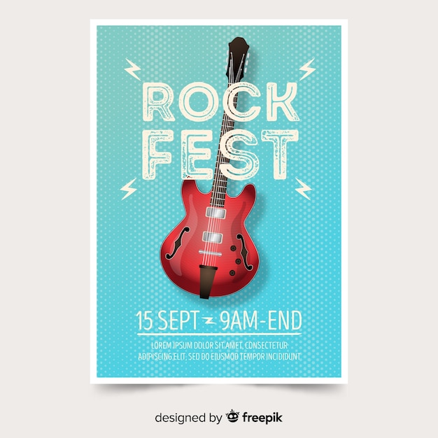 Gradient illustration music festival poster 