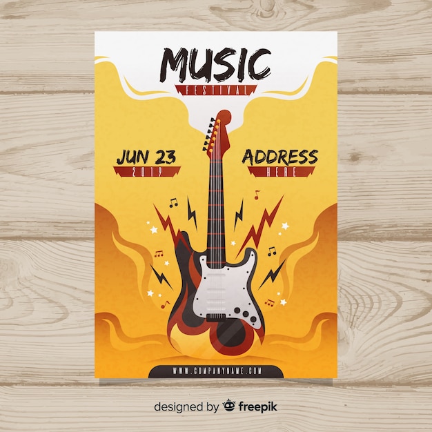 Gradient illustration music festival poster 