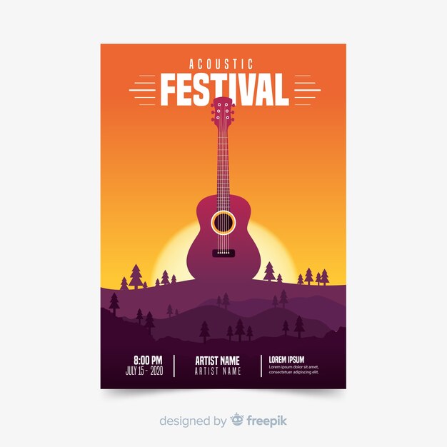 Gradient illustration music festival poster