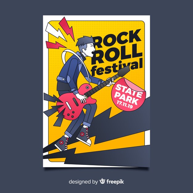 Gradient illustration music festival poster