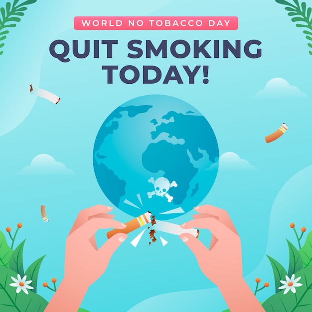 Gradient illustration for no tobacco day awareness