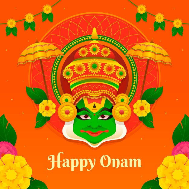 Gradient illustration for onam celebration