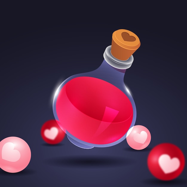 Free Vector gradient illustration red love potion