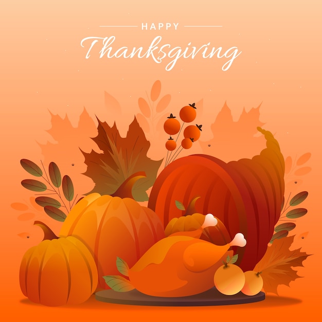 Gradient illustration for thanksgiving day celebration