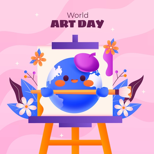 Gradient illustration for world art day