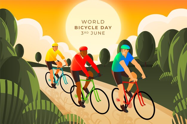 Gradient illustration for world bicycle day celebration