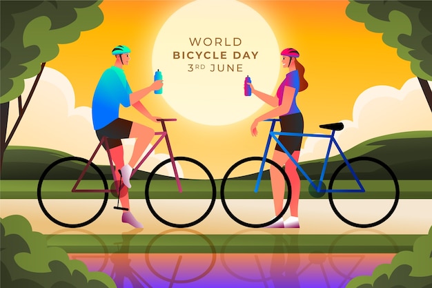 Gradient illustration for world bicycle day celebration