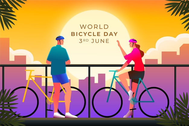 Gradient illustration for world bicycle day celebration