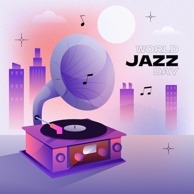 Free Vector gradient illustration for world jazz day