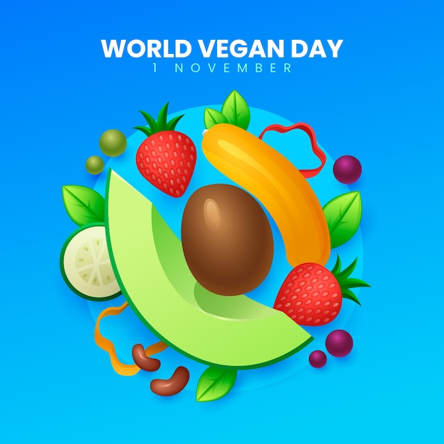 Gradient illustration for world vegan day celebration