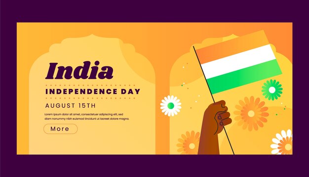 Gradient india independence day banner template