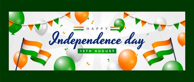 Gradient india independence day twitter header