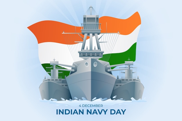 Free Vector gradient indian navy day background